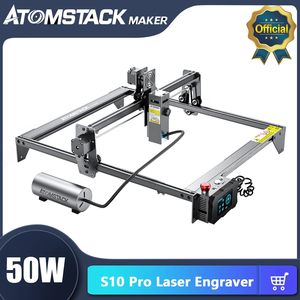 Atomstack Maker A10 V2 Laser Engraver 10W Engraving Cutting Machine  Fixed-Focus Ultra-thin Laser with 400x400mm Area APP Control