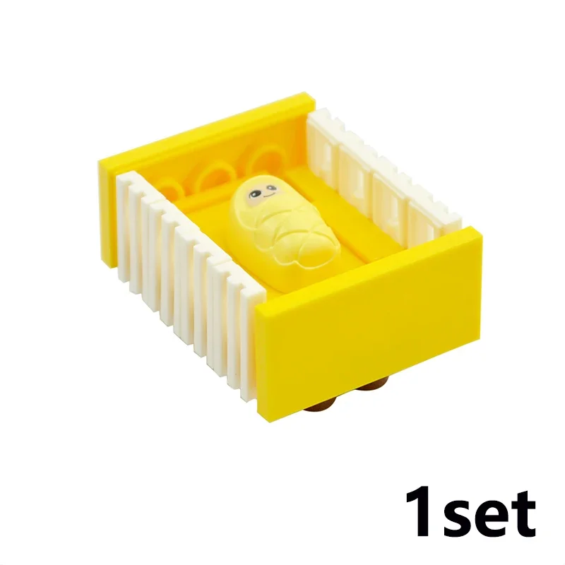 MOC City Baby Stroller Building Blocks Figures Home Furniture Baby Carriage Bed Bottle Horse Highchair Bricks Assemble Kid Toys - 4