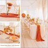 1PCS Orange Cheese Table Runner Gauze Translucent Table Runner Boho Table Decorations For Wedding Decora Holiday Party Décor 6