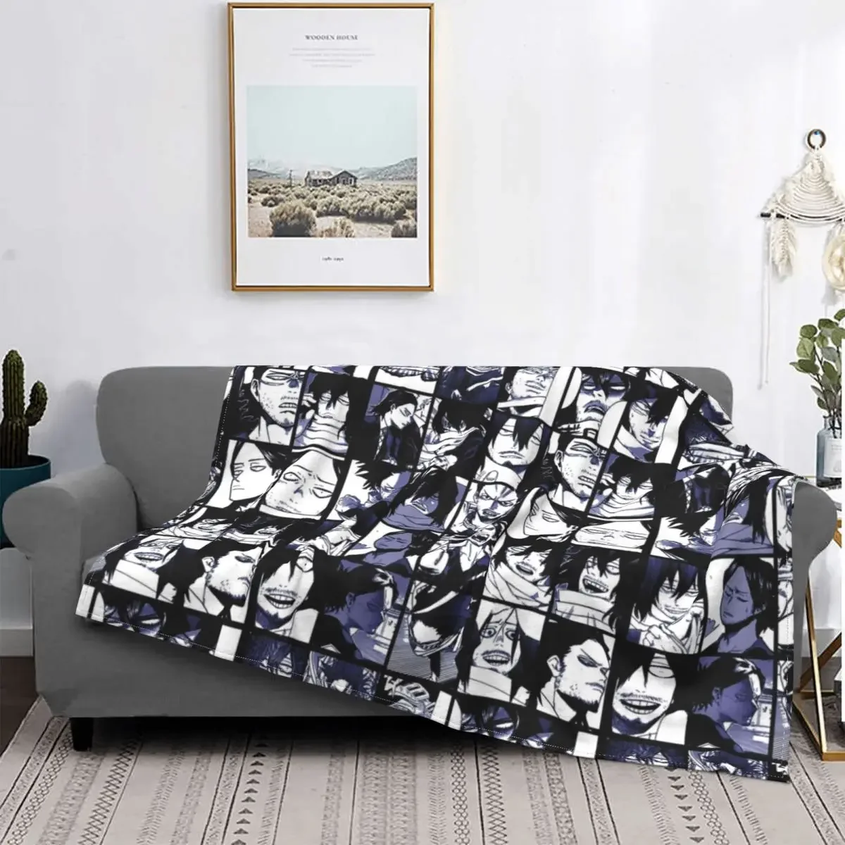 

My Hero Academia Aizawa Shota Collage Blankets Flannel Warm Unisex Throw Blankets for Sofa Outdoor Bedspreads