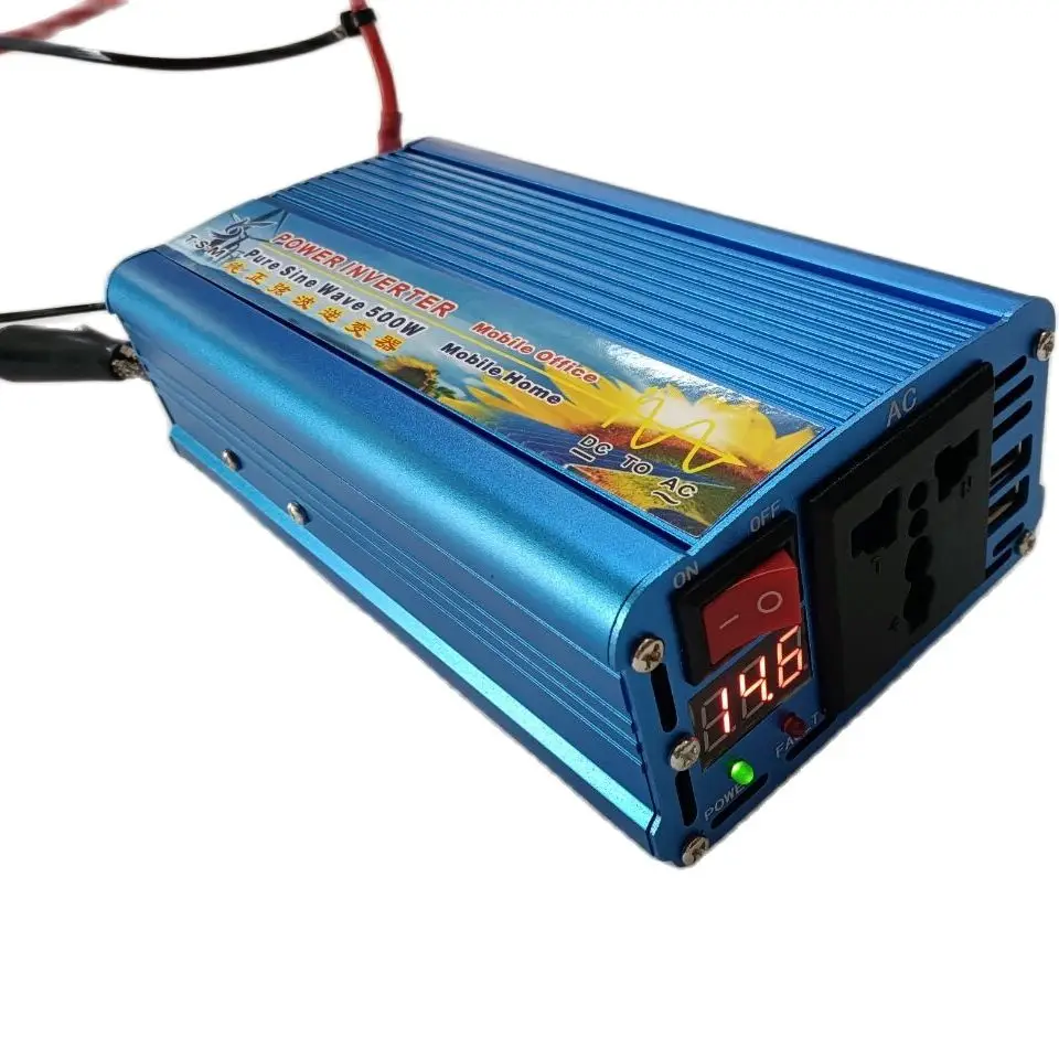 Transformador 220v 50hz A 110v 60hz Pure Sine Wave 500w Surge Power 1000w Dc 12v/24v/48v To Ac 110v/120v/220v/ 230v/240v 50hz/60hz Solar Inverter Digital Display - Inverters & Converters  - AliExpress