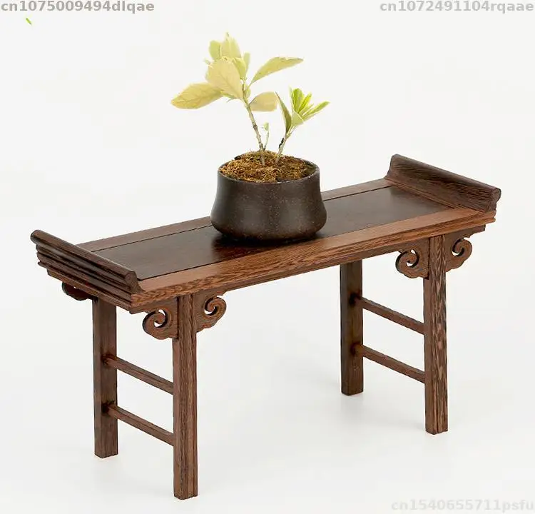 Miniature Wooden Sorting Table Coffee Tea Sets Pedestal Figurines Vase Flower Pot Display Stand Bonsai Plant Decorative Shelves