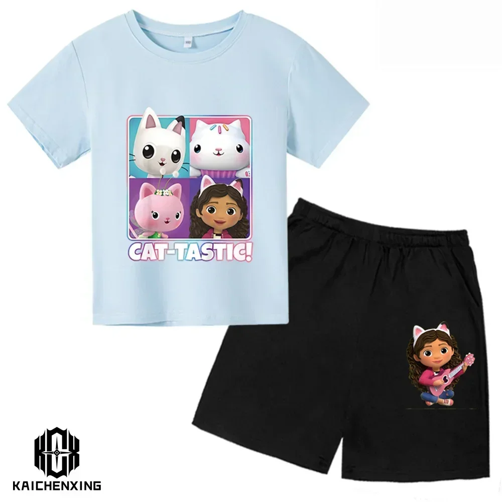2023 Girls Clothes Cute Gabbys Doll House Cartoon Kids Funny T-Shirts Baby Boys T shirt Summer Short Sleeve Children Tops 5