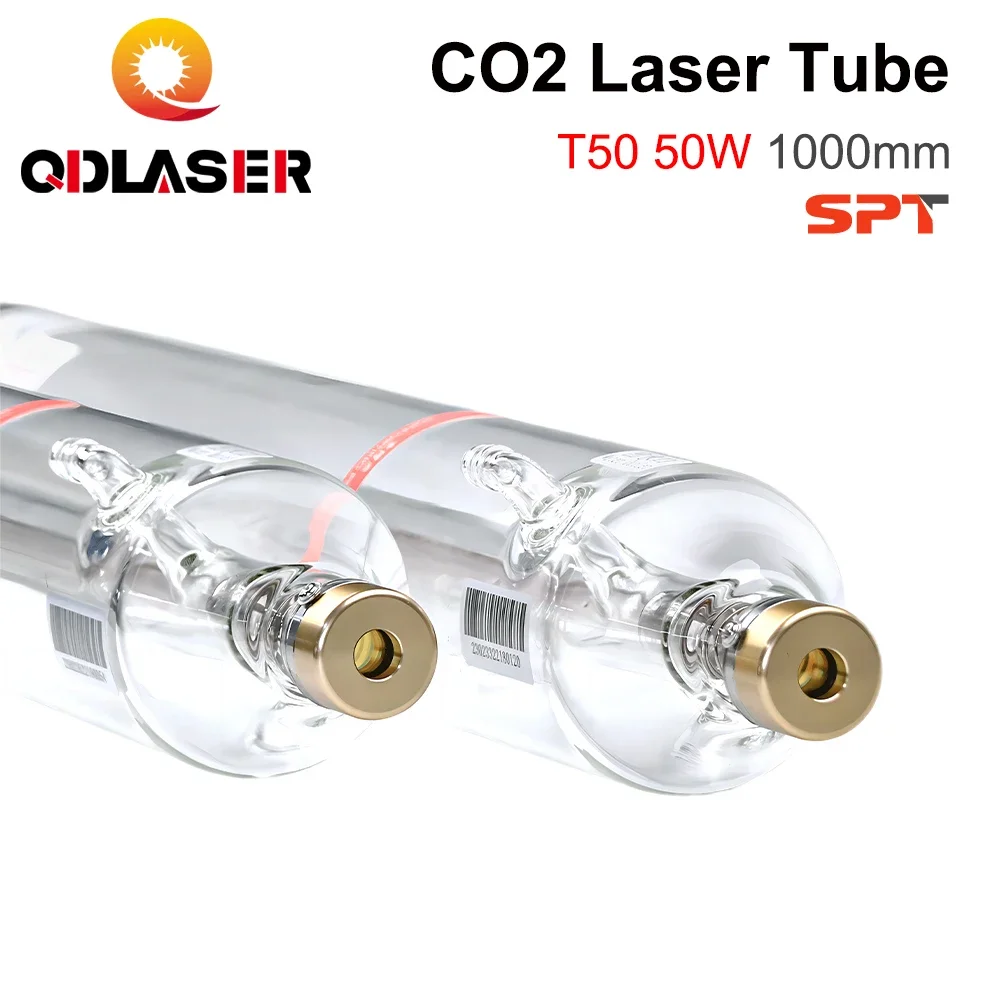 QDLASER SPT T50 50-70W Co2 Laser Tube Length 1000mm Dia 50mm for CO2 Laser Engraving And Cutting Machine