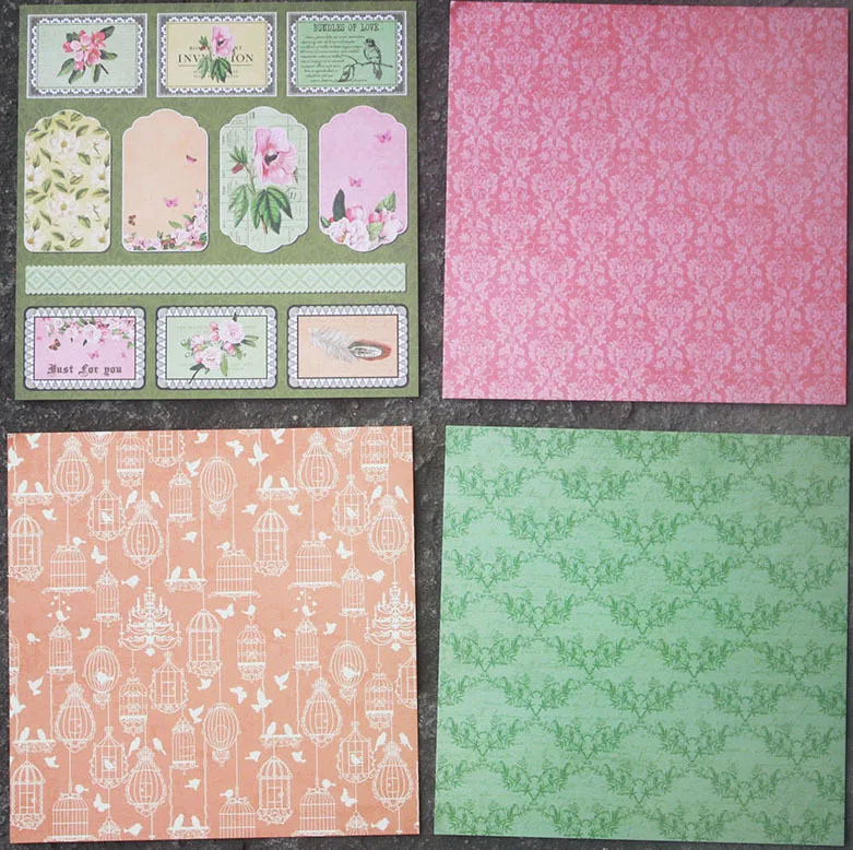 24Sheets/Set Vintage Flower Material Ppaper DIY Scrapbooking Journal Base Collage Photo Props Gift Wrapping Decoration Paper