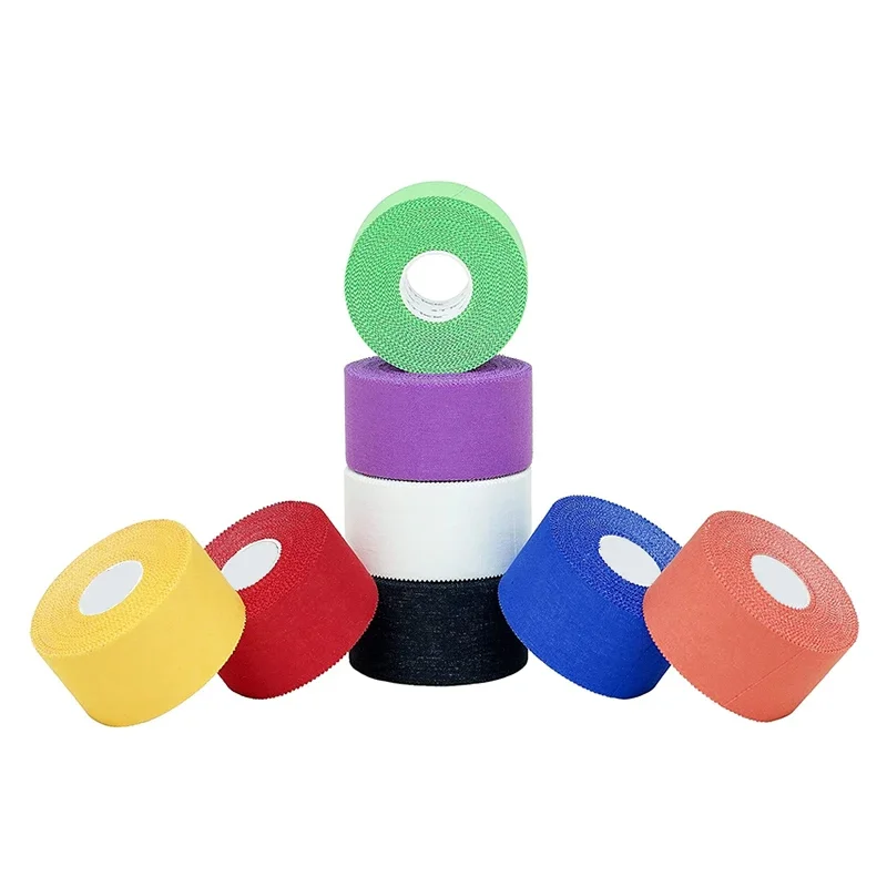 1pc 운동 스포츠 흰색 면화 테이프 톱니 접착 붕대 근육 무릎 손목 손가락 랩 ..