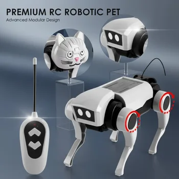 2 in 1 giocattolo robot telecomandato fai da te assemblaggio meccanico di animali per cani o gatti giocattoli educativi robot intelligente giocattolo regalo per bambini