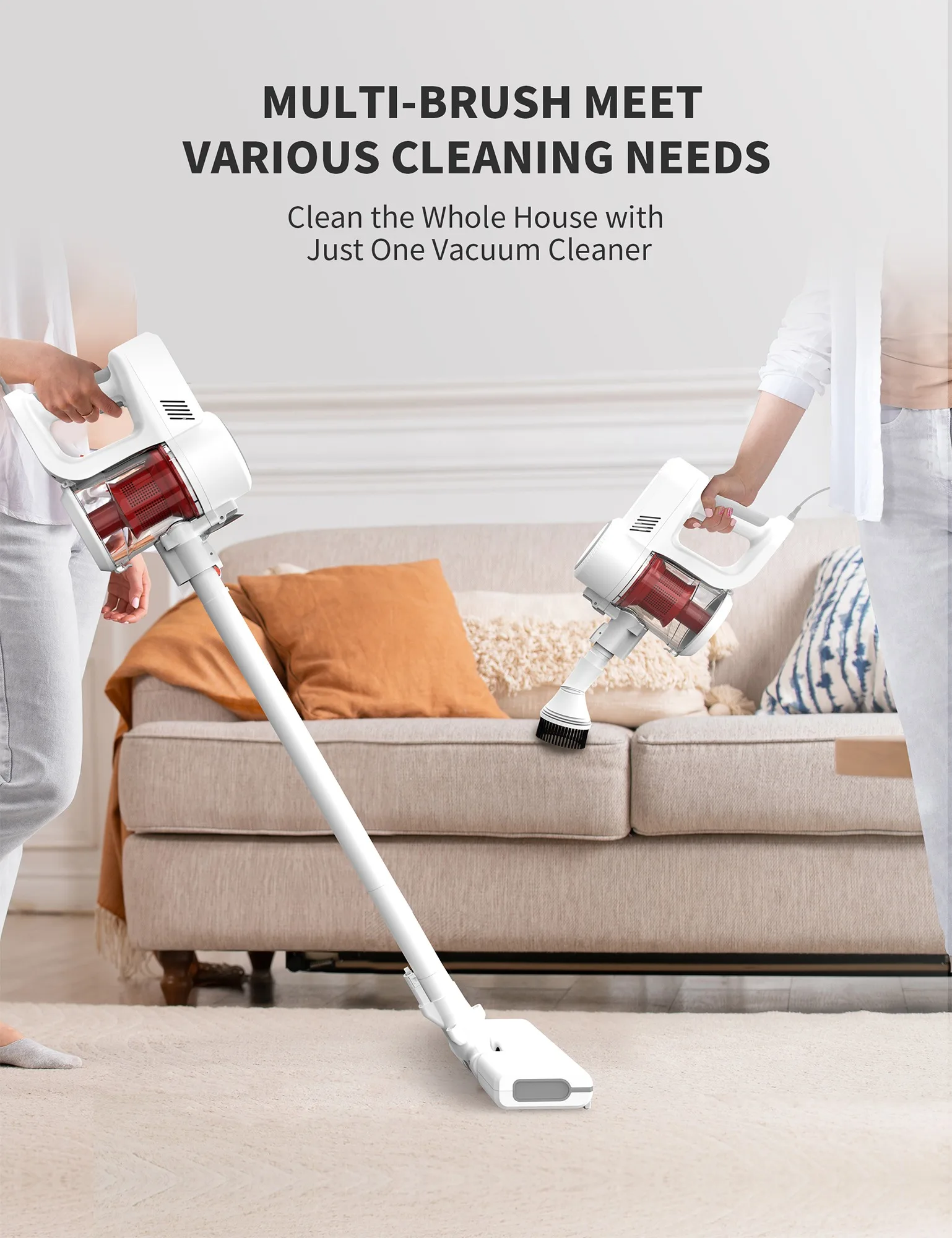 Powerful Corded Handheld Vacuum Cleaner - For Bedrooms, Living Rooms, Floors & Carpets Home Pet Hair Hardwood Floor