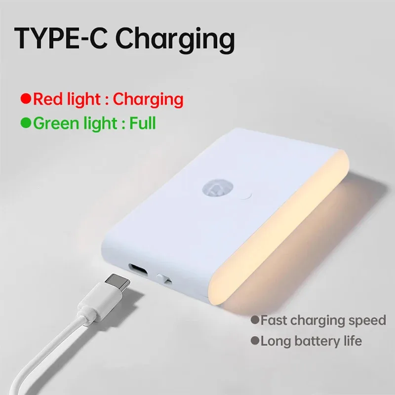 Wall Lamp LED Motion Sensor Night Light Stair Lamp Dimmable Rechargeable for Indoor Bedroom Cabinet Gift Decor Indoor Lighting