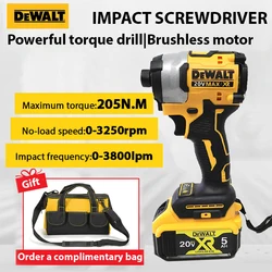 DEWALT DCF850 20V Impact Driver 205NM Brushless Motor Cordless Rechargable Screwdriver Electric Impact Drill Power Tools
