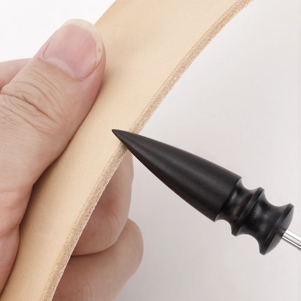 Pointed Tip Leather Burnishing Tool Black Ebony Wood Leather Craft Edge Burnisher Electric Polished Tip Head DIY Rotary Tools Leather Craft Tools Leather Craft Tool