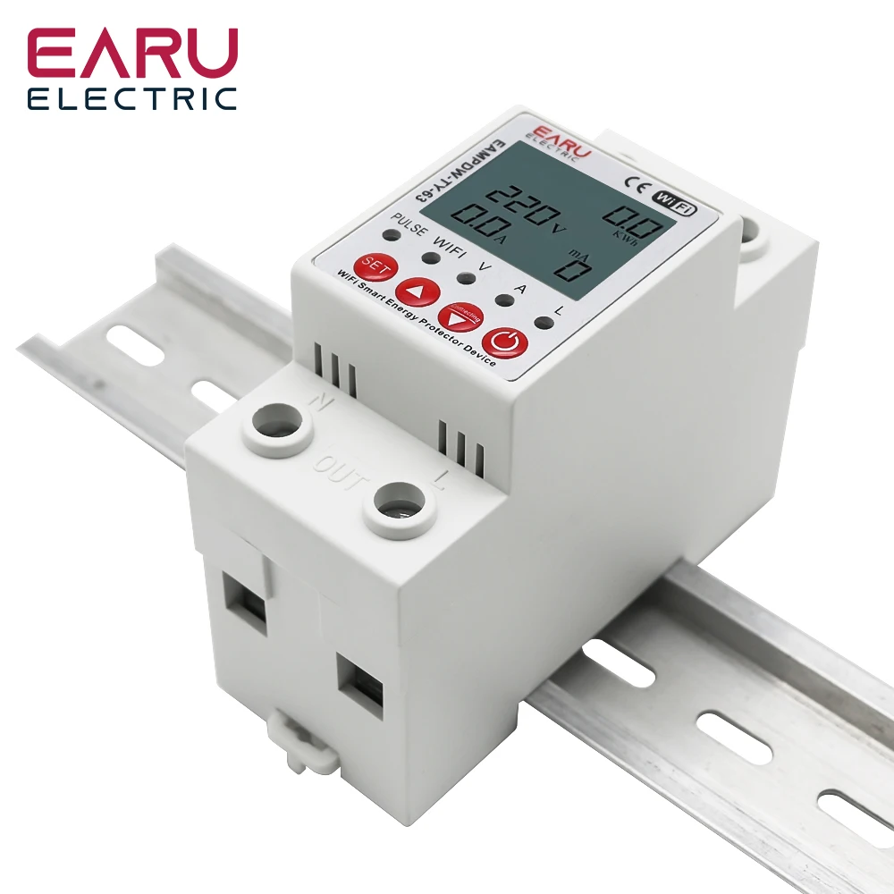 thumbnail image 2 of WiFi Automatic Reclosuring Protector Intelligent Circuit Breaker Single Phase Digital Display Reclosing Switch Adjustable Voltage Current Leakage 2 of 11