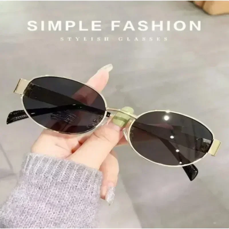 Steampunk retro sunglasses Women's Oval Fashion Classic Small Metal Brand Glasses UV400