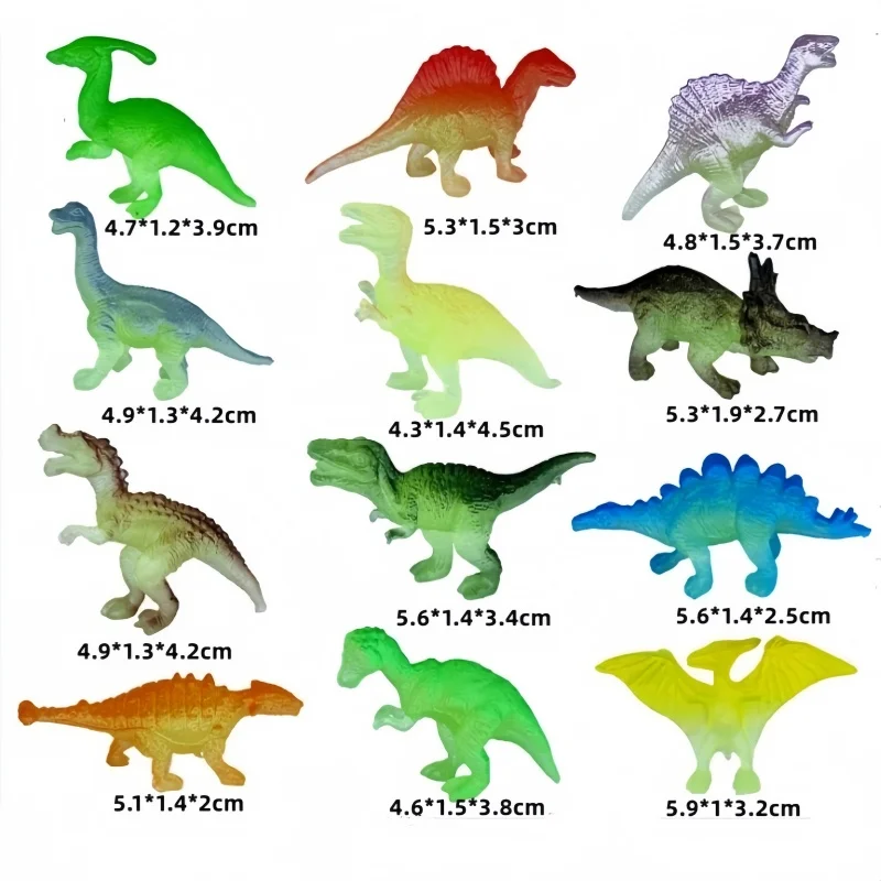28Pcs Mini Luminous Dinosaurs Toys Action Figures Glow In The Dark Baby Boys Gift for Children Novelty Model Decoration Toy glow dark dinosaur blocks