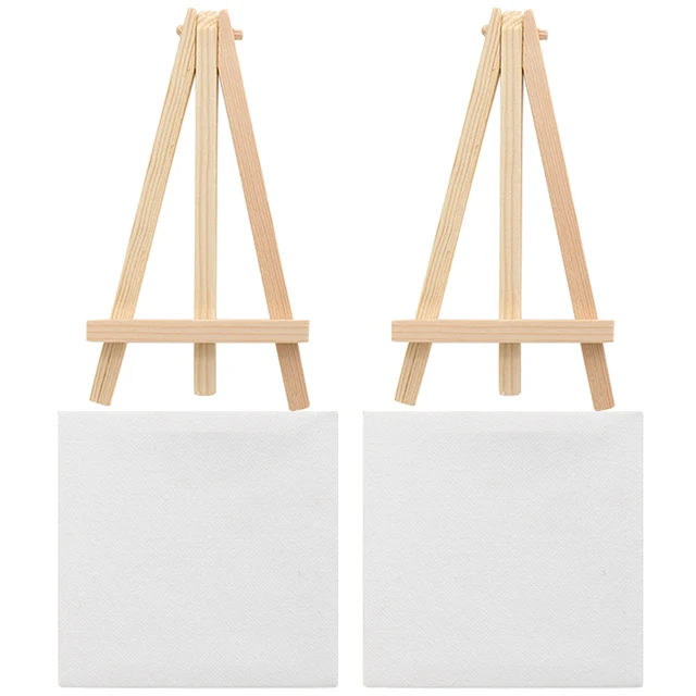 12 Sets Mini Painting Canvas with Easels Blank Canvas Boards with Stands  Oil Artwork Supplies - AliExpress