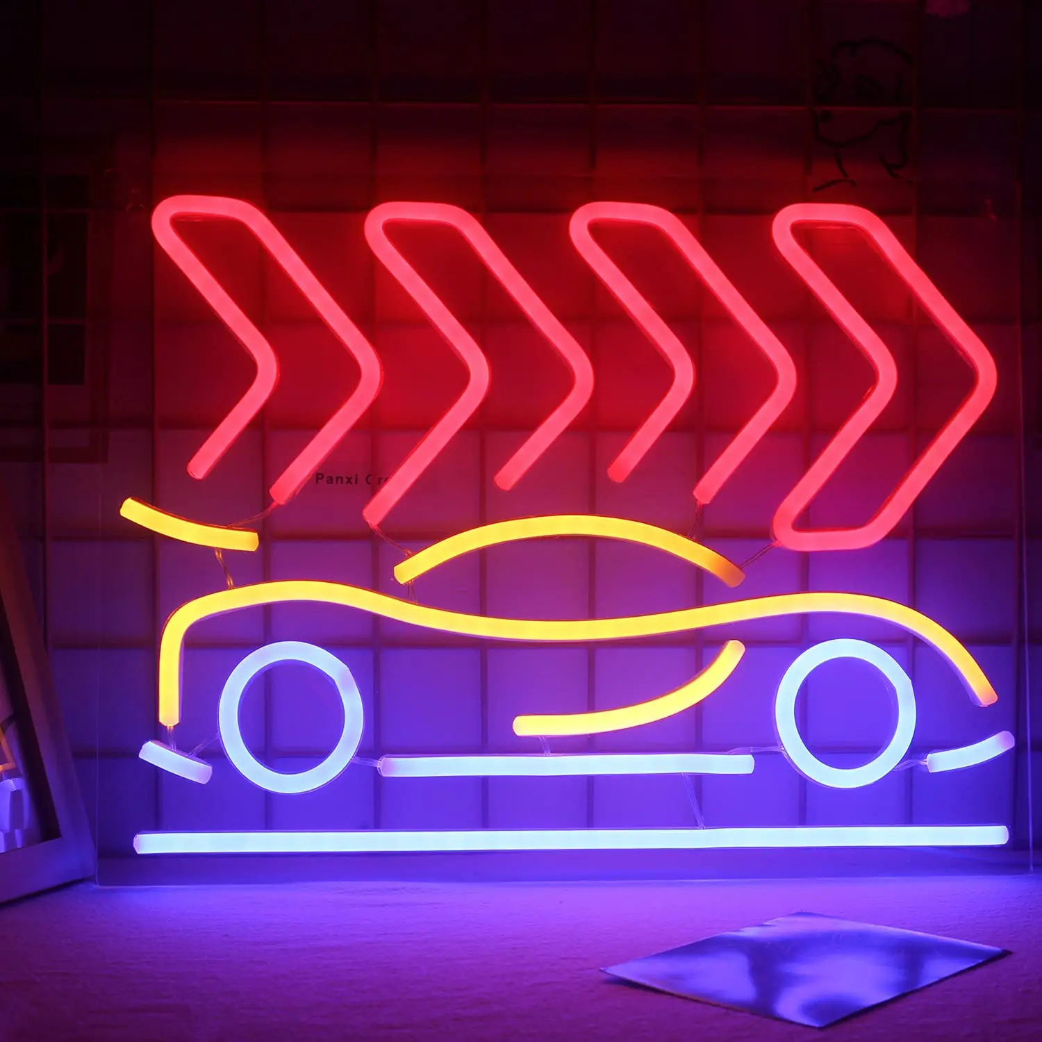 

Car Neon Sign USB Powered for Bedroom Decor, LED Neon Light Dimmable Acrylic for Game Room Birthday Party