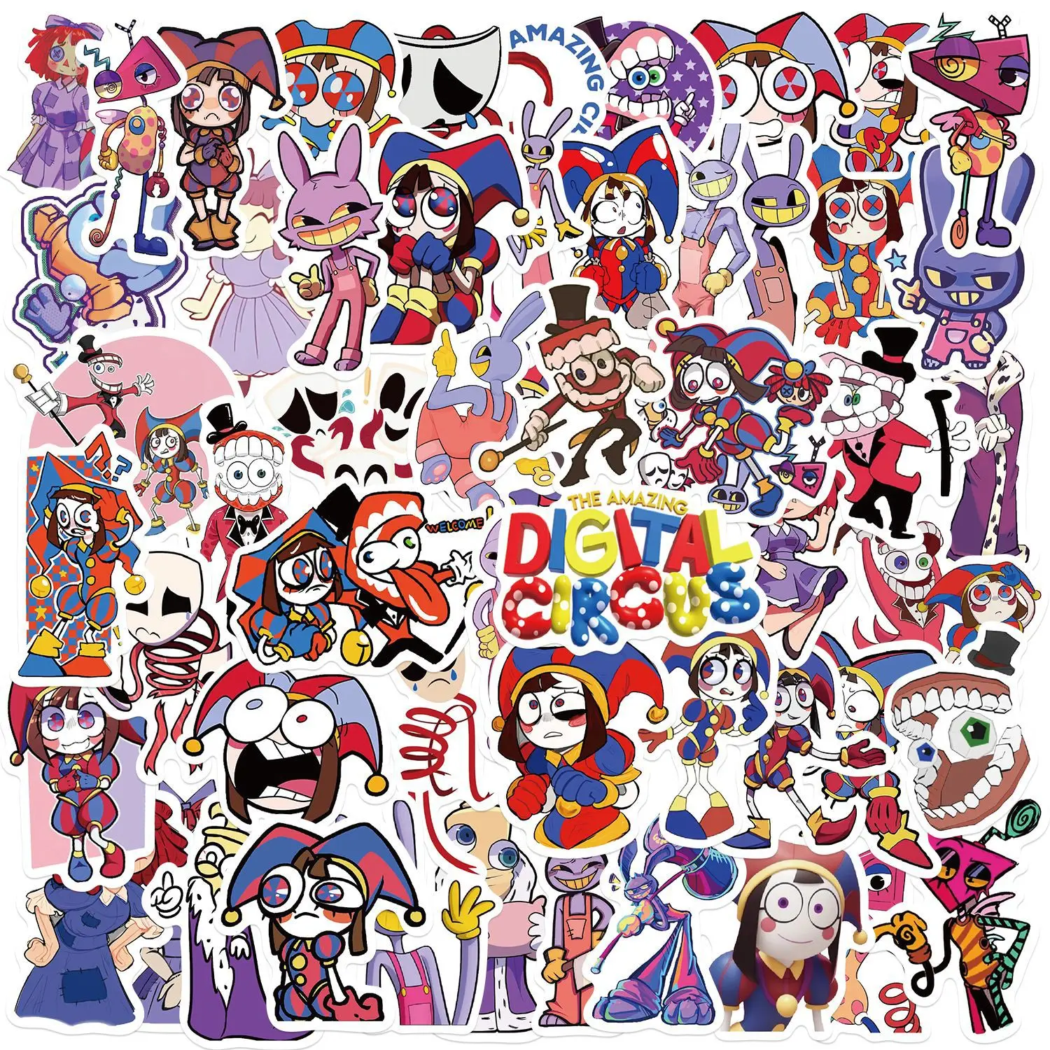 50Pcs Cartoon Magic Digital Circus Stickers Per Valigia Skateboard Laptop Bagagli Telefono Car Styling Decalcomania Fai Da Te Pegatina Kid Gift
