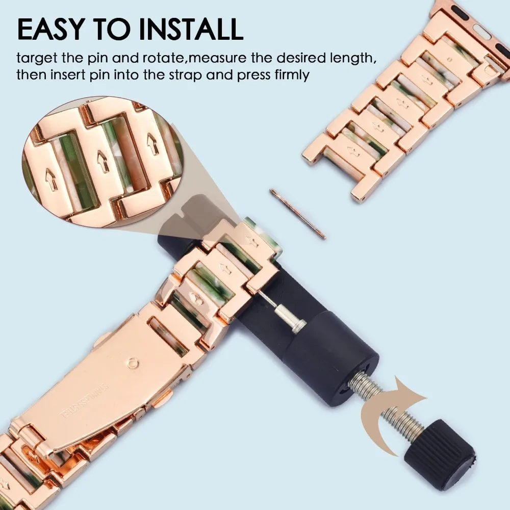 Elegant Resin Metal Watch Band - Premium Quality Accessory