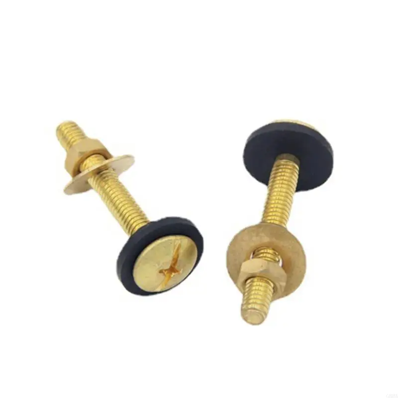 G88A 1 Set Universal Toilet for Tank To Bowl Repair Sealing Gasket with 2pcs Brass Bolts Hardware for Flush Valve