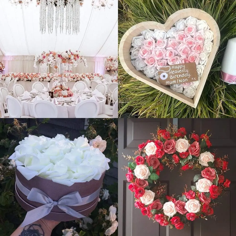 50/100 stücke Künstliche Blumen PE Schaum Rosen Festival Hochzeit Braut Blumensträuße DIY Geschenk Kranz Hause Room Decor Urlaub party Hotsale – Detail 5