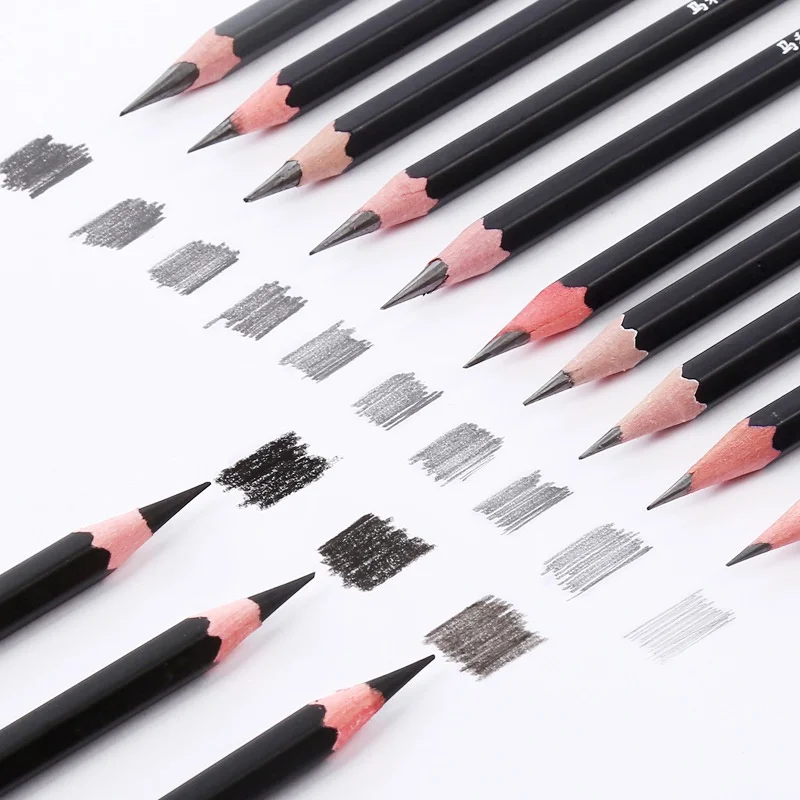 1pcs Professional drawing pencil 2H-14B Sketch pencil Pencils White Brown Writing & Sketching School office supplies art pens - 5
