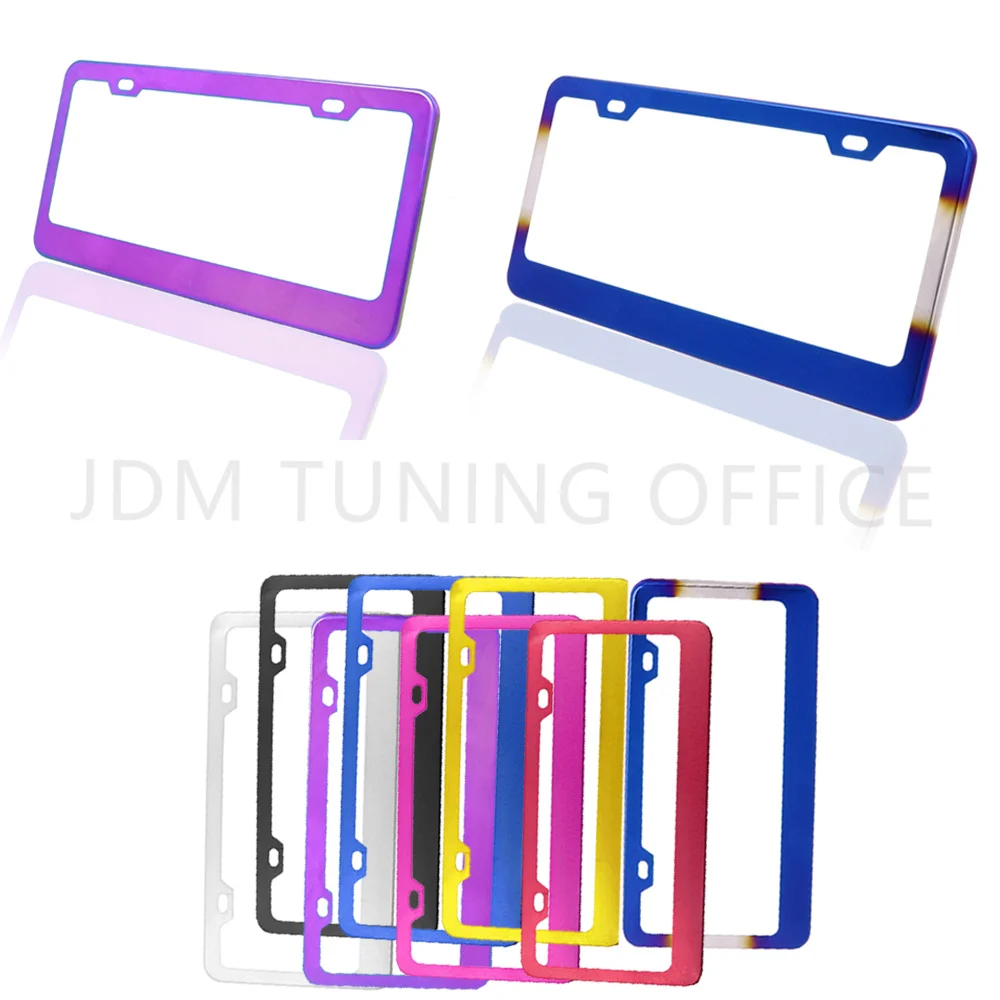 Universal-Car-License-Plate-Frame-Holder-Aluminum-Alloy-Burnt-Blue ...