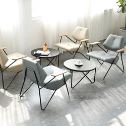 Simple Modern Leisure Chair  Cafe Chair for Tea Shop Western Restaurant Chair Negotiation Reception Iron Sofa Chairs