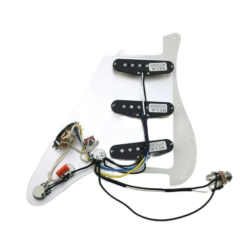 Captadores Stratocaster Pickguard SSS Wilkinson Ainico 5 Pré-Carregados Captadores Stratocaster Pickguard SSS Wilkinson Ainico 5 Pré-Carregados