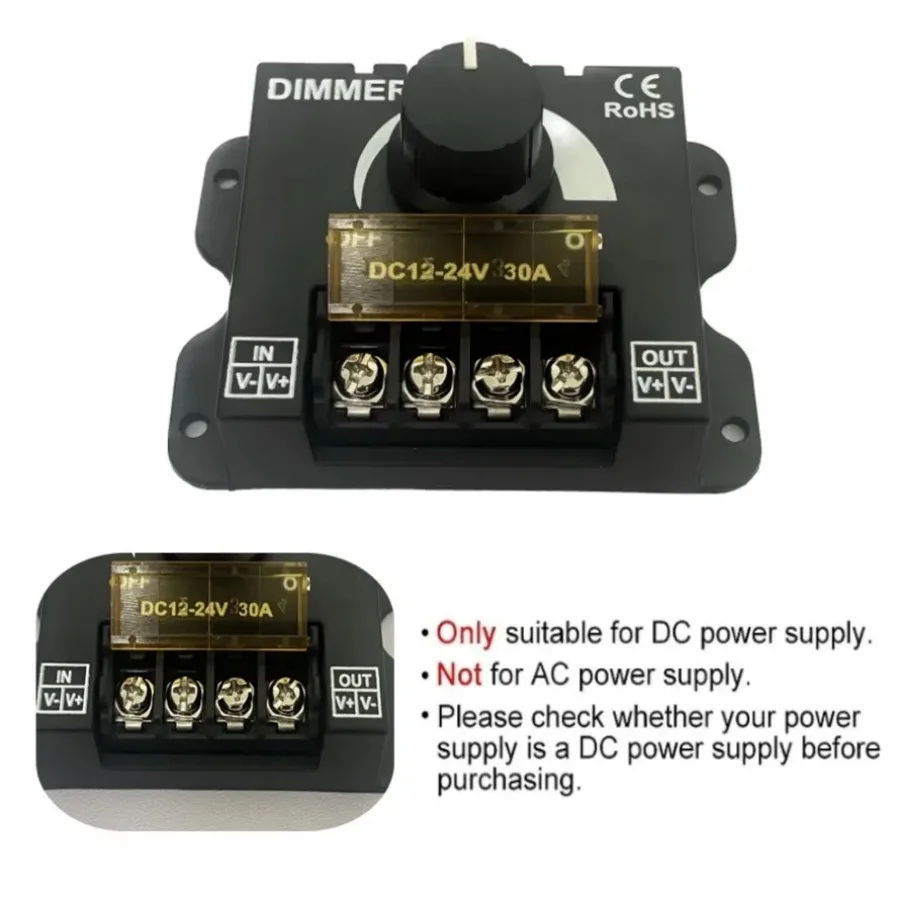LED Dimmer Switch LED Monochrome Controller PWM Digital Stepless Dimming for Lamp Strip Single Color Lamp DC 12V-24V 30A led dimmer switch smart dimmer switch