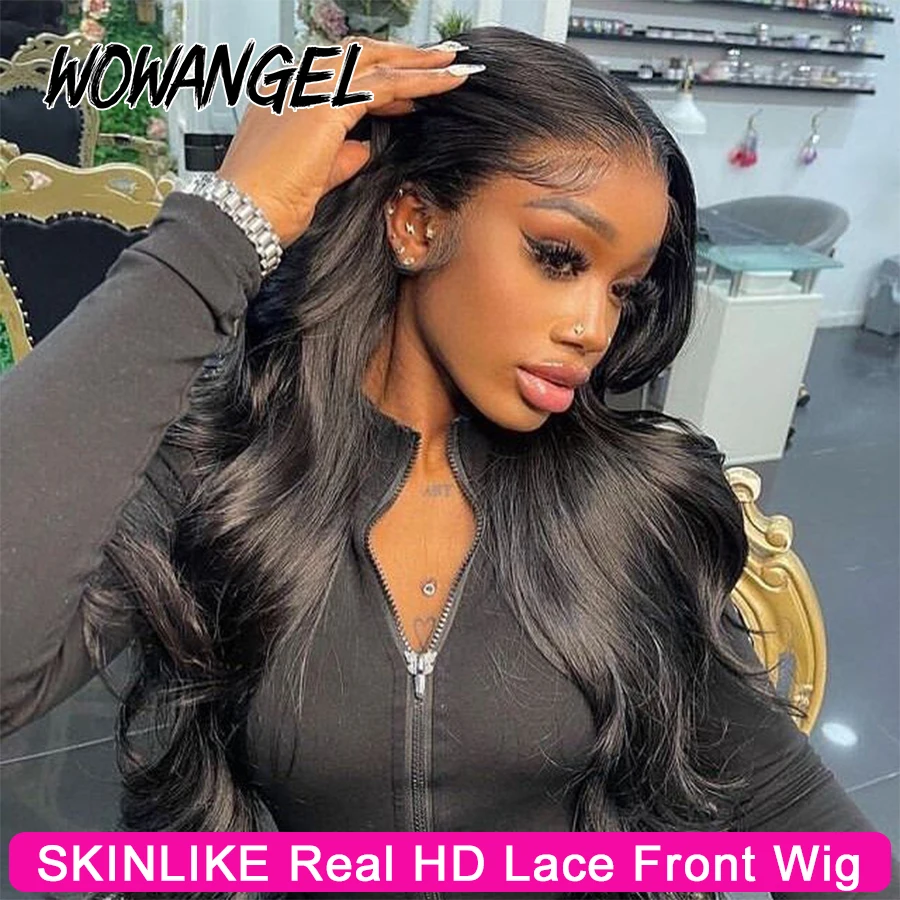 

Wow Angel 250% density 13x6 HD Lace Front Wigs Body Wave Melt Skins 13x4 HD Lace Full Frontal Wig Human Hair Wigs Pre Plucked