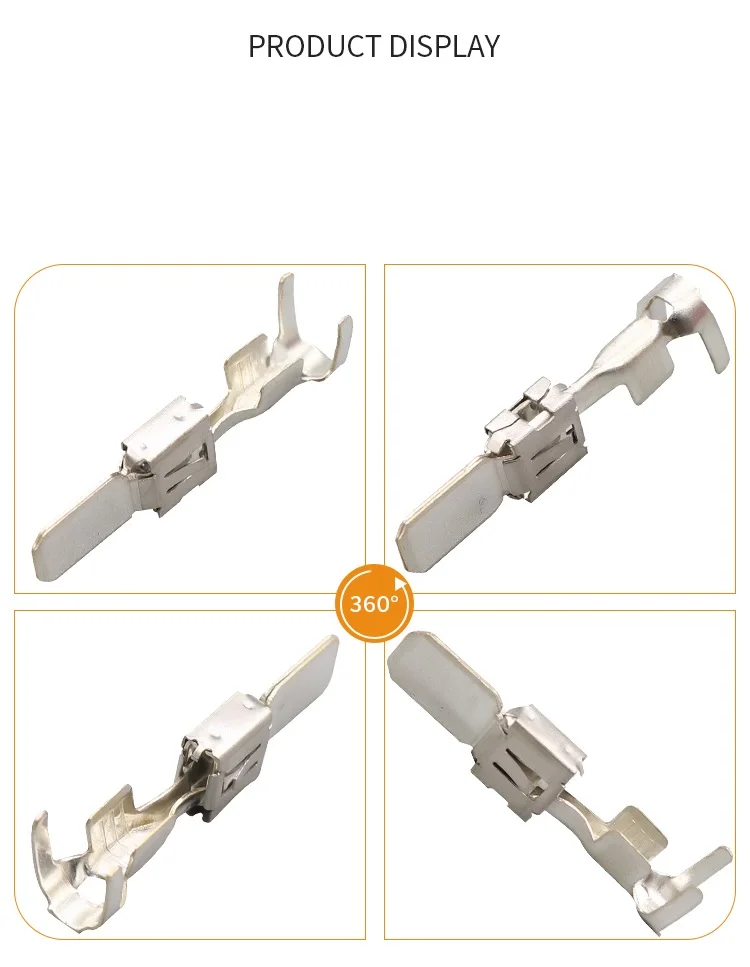 100 Pz Tyco Automotive Crimp Wire Terminal Spade Maschio Connettore Elettrico Metallo 6.3 Spille Di Giunzione 2-963736-1 1-968050-1 Per Vw