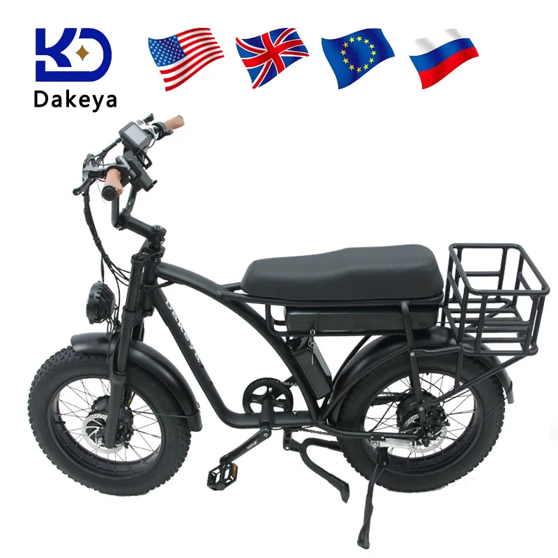 

Dakeya Fat Tire Electric Bike E5 Electric Bicycle 2000W 48V 18Ah Pure Black E Bike Add Rear Basket Free Shipping And Free Gift