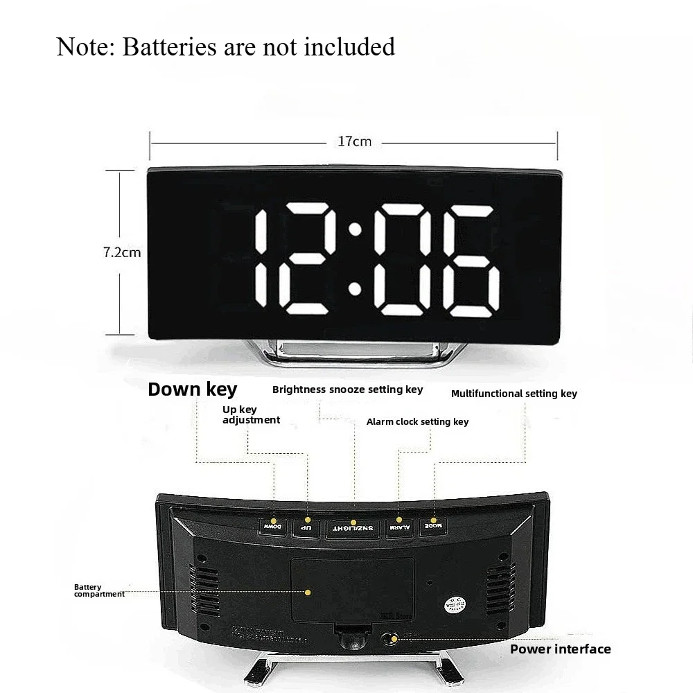 Smart LED Digital Alarm Clock - Modern Bedside & Desktop Decor with Gentle Wake-Up Light