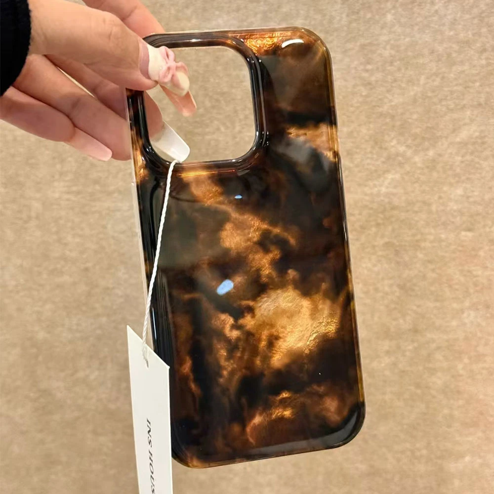 Elegant Black Brown Tortoiseshell Amber Phone Case Cover