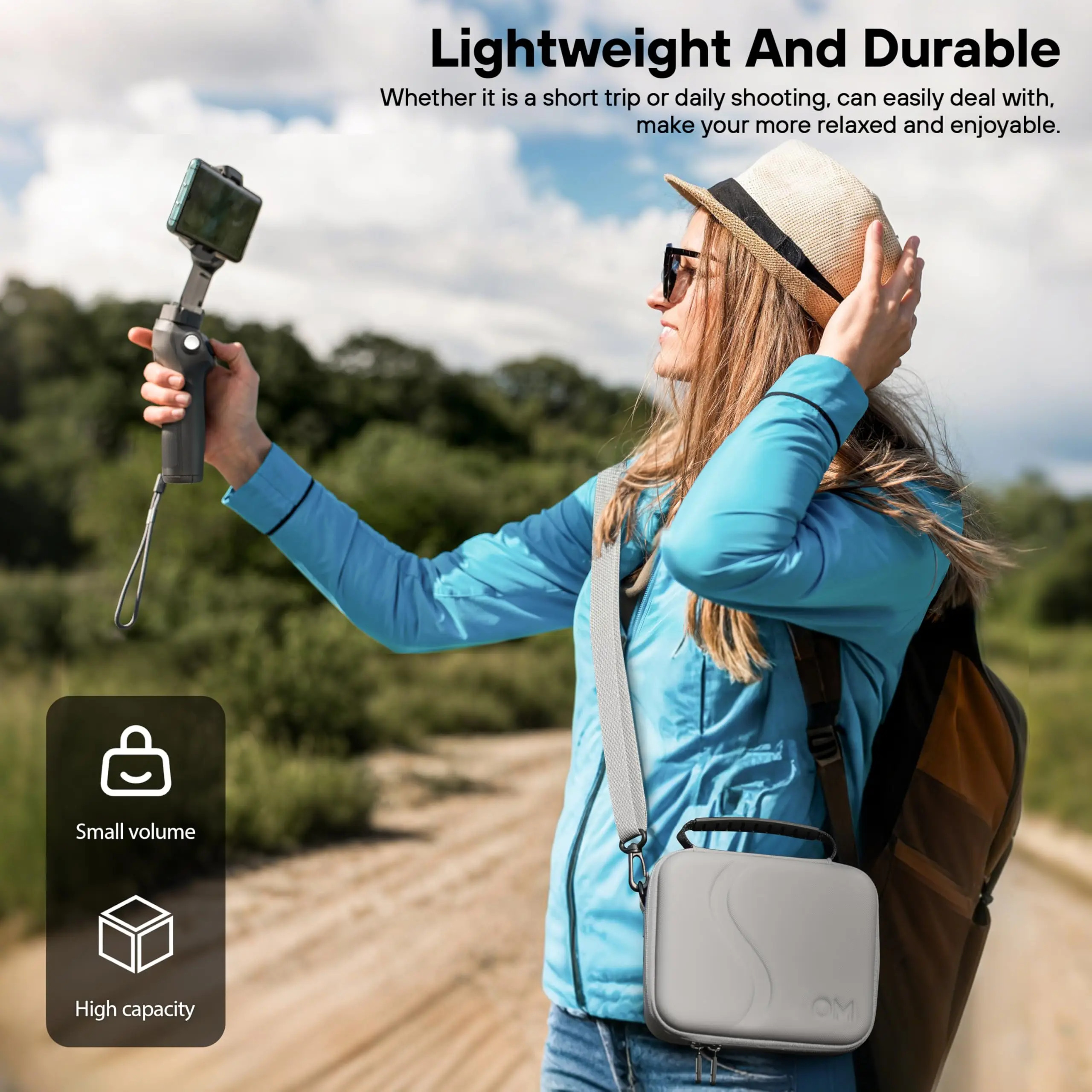 Compact PU Shoulder Bag for Gimbal Stabilizer Accessories
