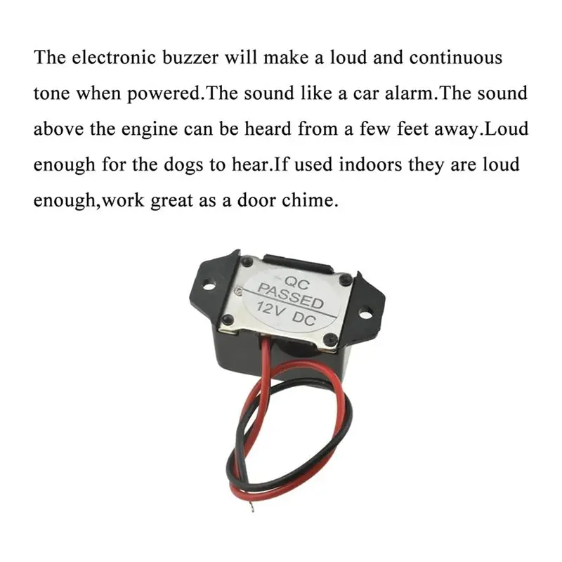 피에조 사이렌 플렌티 12V 전자 부저 경고 400Hz 연속 라우드 비프 소나, 보안 경보용 와이어 설치, 2개-【A74Z Miua】