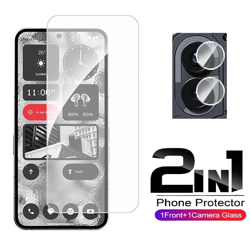 2in1 Tempered Glass For Nothing Phone 2 Full Coverage Screen Protector