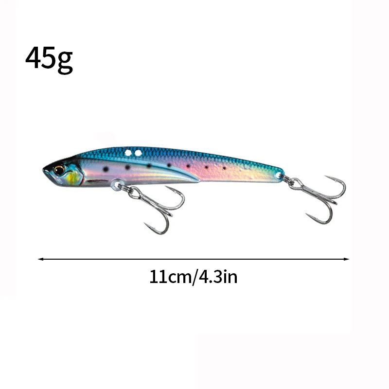 VIB Fishing Lure Metal Jig Sinking Vibrating Blade Lures Hard Bait Big Blade Cast Treble Hooks Fishing Tackle Sea Fishing Lures