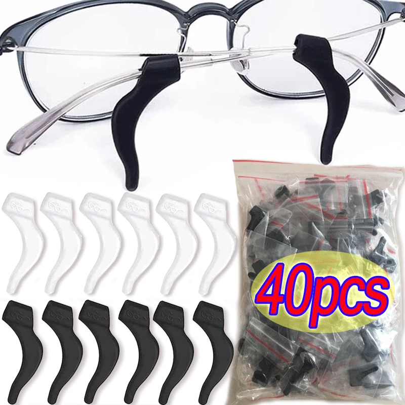 

40PCS Anti-slip Silicone Ear Grip Glasses Eyeglasses Leg Ear Hook Stopper Bracket Fastener Accessories Temple Tip Eyewear Holder