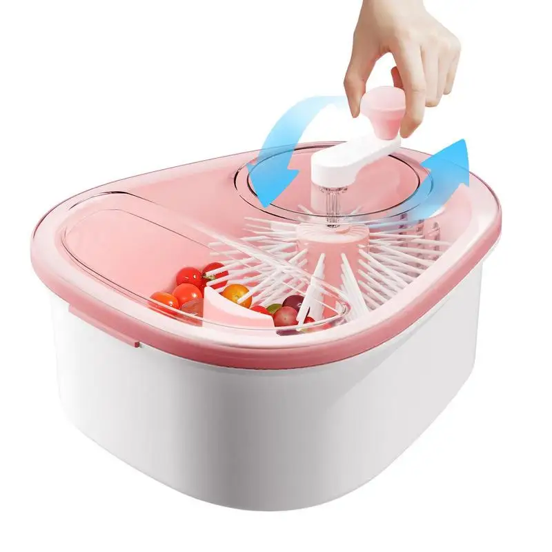 Salad Spinner Double Layer Fruit Washer Spinner with Double Outlet Drain  Holes Food Grade Fruit Washer Quick Fruit Spinner - AliExpress