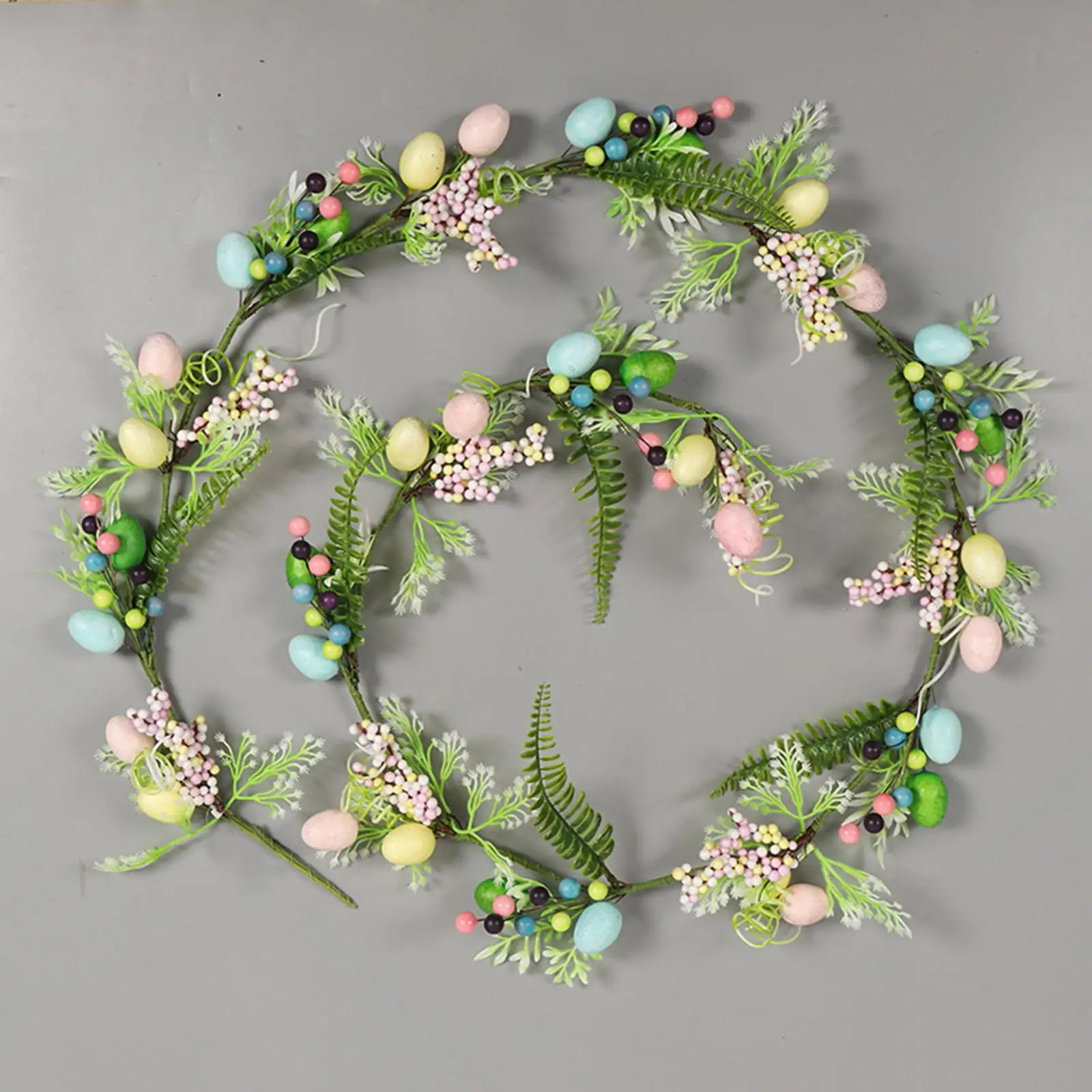 Easter Eggs Garland Hanging Decoration Easter Decoration Rustic Floral and Egg Garland for Windows Fireplace Home Indoor Outdoor