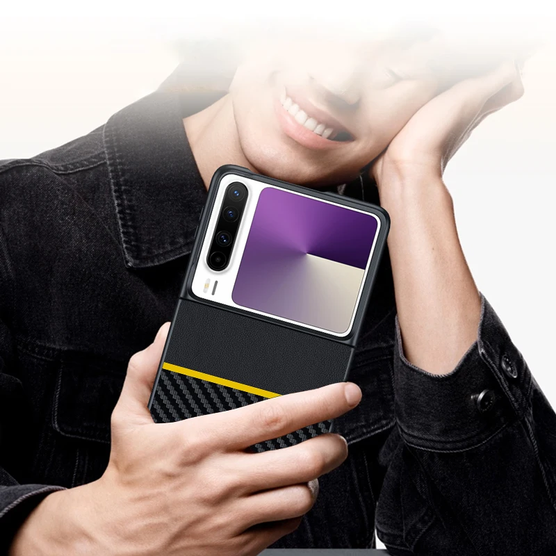 Shockproof Luxury Fiber Texture PU-Leather Phone Case Cover