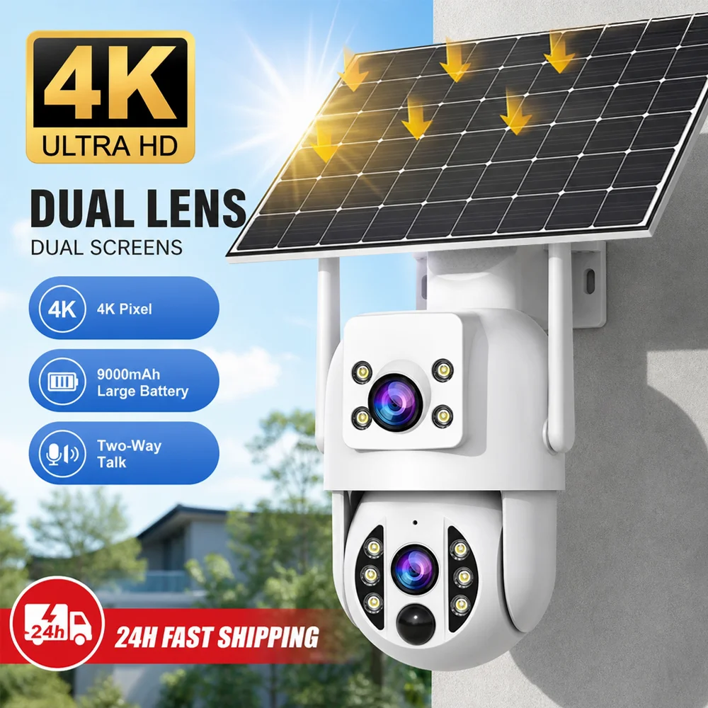 Caméra de surveillance WiFi JOOAN 4K 10MP, caméra CCTV solaire extérieure avec panneau solaire, double objectif, caméra IP PTZ, protection de sécurité 1 Caméra de surveillance WiFi JOOAN 4K 10MP, caméra CCTV solaire extérieure avec panneau solaire, double objectif, caméra IP PTZ, protection de sécurité 1