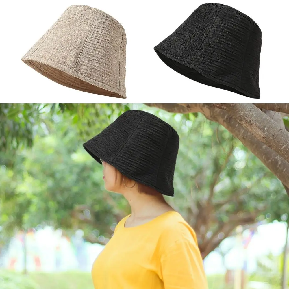 

Summer Versatile Solid Color Women Fisherman Hat Bucket Hats Hip Hop Cap Sunscreen Hat