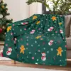 Christmas Baby Blanket Soft Warm Fleece Bed Cover Bedding Kids Green Snowman Flannel Print Blankets Christmas Gift 1