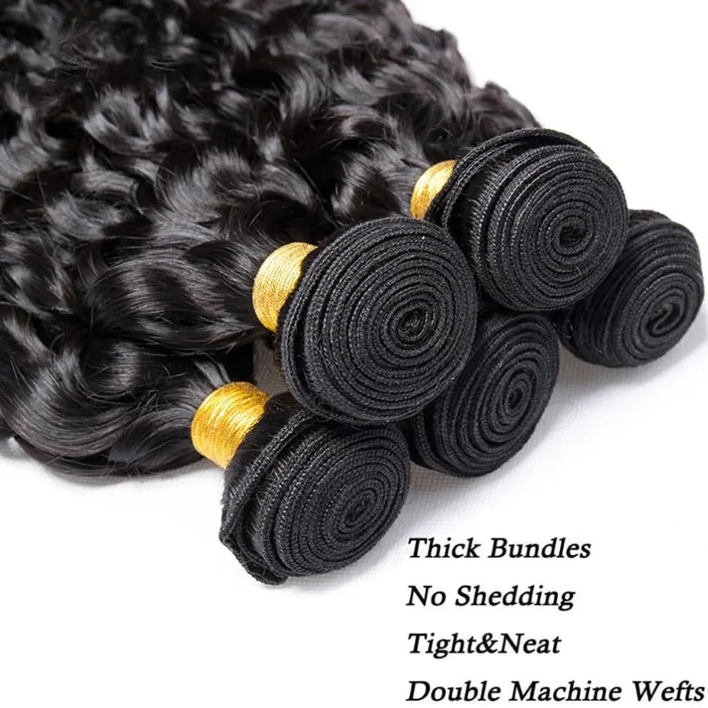 12A Bundle/1pc Water Wave Human Hair 8-30 Inch Weaving Natural ColorBrazilian Virgin Remy High Quality 180% Density 1
