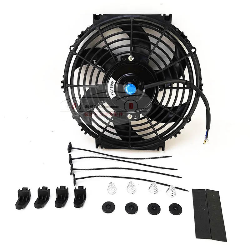 Universal 7/10/12/14 Inch 12V 80W 2100RPM Car Air Conditioning Electronic Radiator Cooling Fan Blade Electric Fan