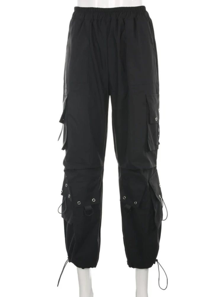 HOUZHOU Gothic Cargo Pants Women Hippie 