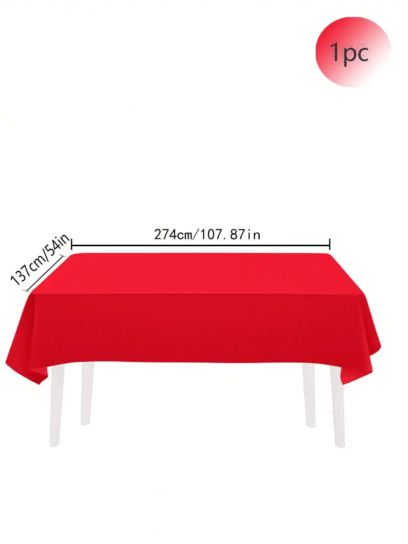 Large Disposable Solid Color Tablecloth - Elegant Table Cover for Parties and Events (137x274cm)