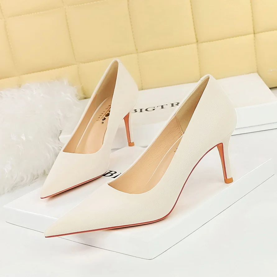thumbnail image 1 of Zapatos de mujer de estilo minimalista, de moda, finos, con tacones altos, de boca poco profunda y punta puntiaguda, nuevos para primavera y otoño, 1 of 5